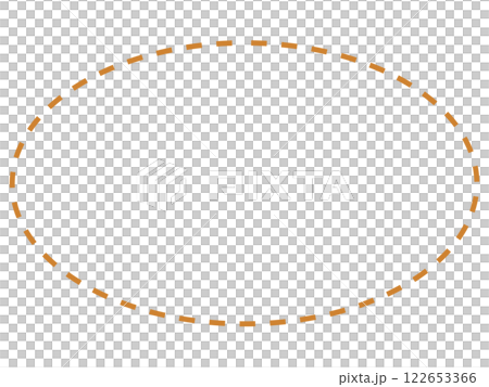 楕円の破線フレーム(線画のみ・オレンジ) 楕円の破線フレーム(線画のみ・オレンジ) 122653366