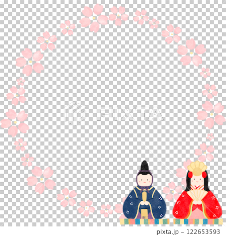 Illustration of Hinamatsuri dolls in Japanese style 122653593