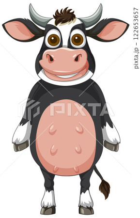 Cute Cartoon Cow Illustration 122653657