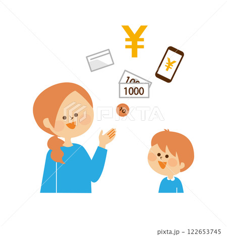 子供とお金　教育イメージイラスト 122653745