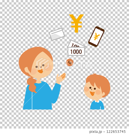 子供とお金　教育イメージイラスト 122653745