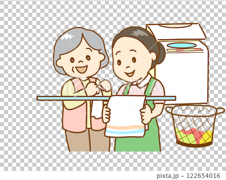 照顧他人、幫忙做家事、一起晾衣服 122654016