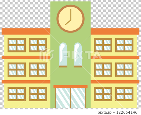 カラフルな学校のイラスト ベクター素材 カラフルな学校のイラスト ベクター素材 122654146