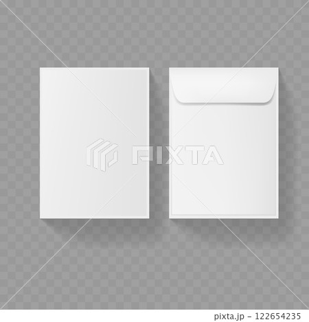 Blank Square Envelope and Paper Mockup Set Vector 122654235