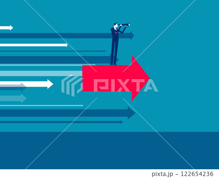 Business forecasting and the way forward. Business telescope vector flat style Business forecasting and the way forward. Business telescope vector flat style 122654236