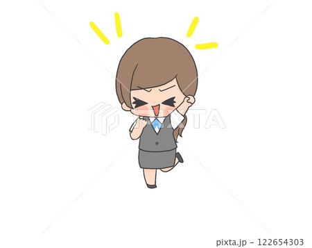 応援する女性会社員 122654303