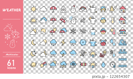 天氣圖標集 122654307