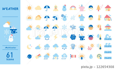 天気のアイコンセット 天気のアイコンセット 122654308