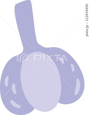 Purple garlic bulb with stem, featuring texture details and a minimalist design, isolated on a white background, offering a simple yet visually appealing representation of this culinary ingredient Purple garlic bulb with stem, featuring texture details and a minimalist design, isolated on a white background, offering a simple yet visually appealing representation of this culinary ingredient 122654490