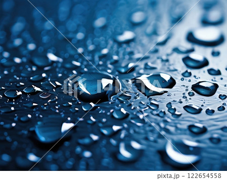 the AI Image Generator, r Droplets on Dark Surface with Reflective Highlights 122654558
