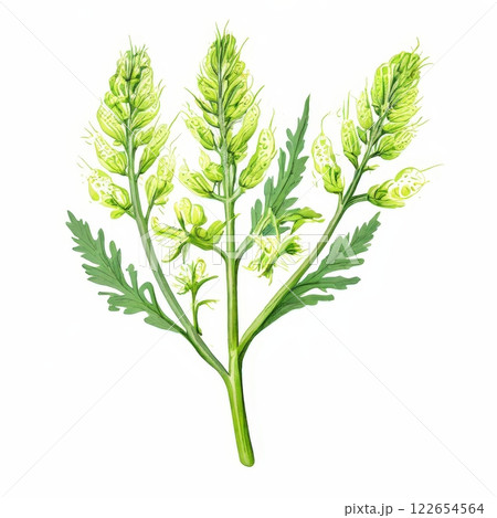 the AI Image Generator, Detailed Botanical Illustration of a Fresh Green Plant 122654564
