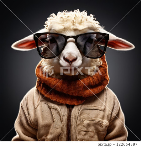 the AI Image Generator, Stylish Lamb in Sunglasses and Scarf the AI Image Generator, Stylish Lamb in Sunglasses and Scarf 122654597