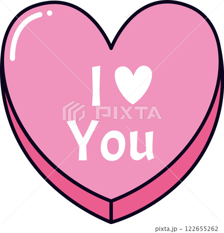 Pink heart shape with I love you message expressing love and affection, perfect for Valentine s Day, anniversaries, or any romantic occasion Pink heart shape with I love you message expressing love and affection, perfect for Valentine s Day, anniversaries, or any romantic occasion 122655262