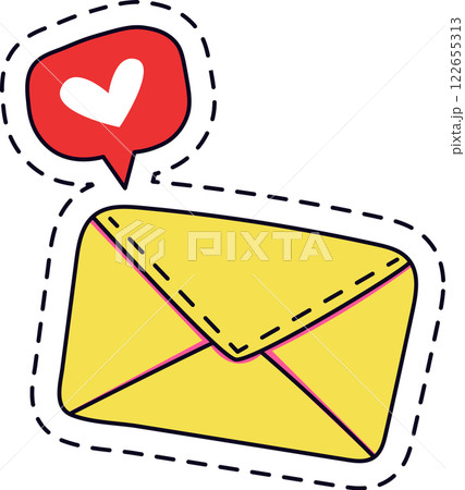 Love message concept, yellow mail envelope with heart symbol, representing romantic communication, online dating, valentine s day greetings or sending affection through digital platforms Love message concept, yellow mail envelope with heart symbol, representing romantic communication, online dating, valentine s day greetings or sending affection through digital platforms 122655313