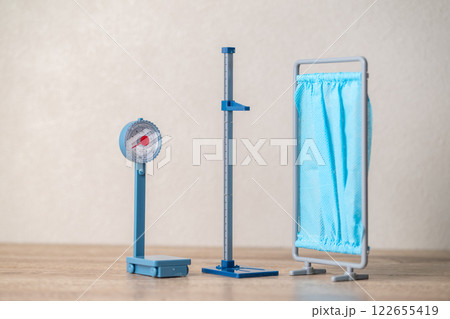 Toy weight scale and stadiometer. 122655419