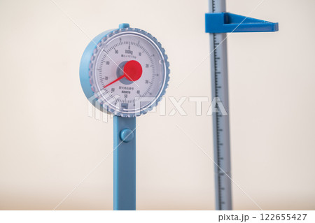 Toy weight scale and stadiometer. 122655427