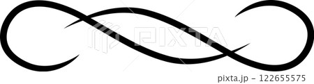 Infinity symbol is depicted as a continuous loop, representing eternity, endless possibilities, and the cyclical nature of time and existence, creating a visually striking and symbolic design 122655575