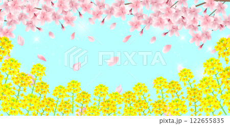 桜　春　菜の花　背景　 122655835