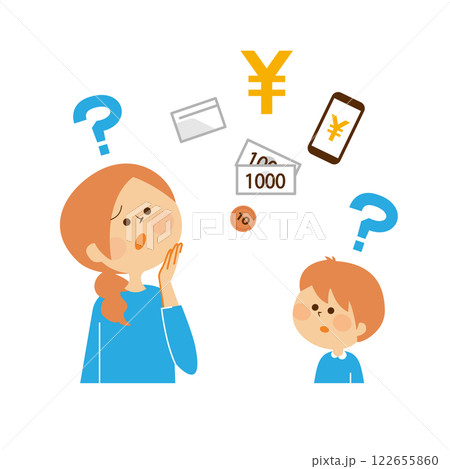 子供とお金の疑問 教育イメージイラスト 子供とお金の疑問 教育イメージイラスト 122655860
