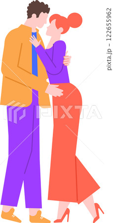Romantic couple tenderly embracing, sharing a deep connection filled with love and affection during a sweet, intimate moment that highlights their passion and closeness 122655962