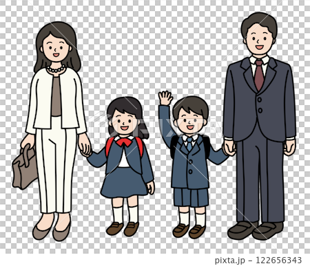Vector illustration of parents and children participating in a school event Vector illustration of parents and children participating in a school event 122656343