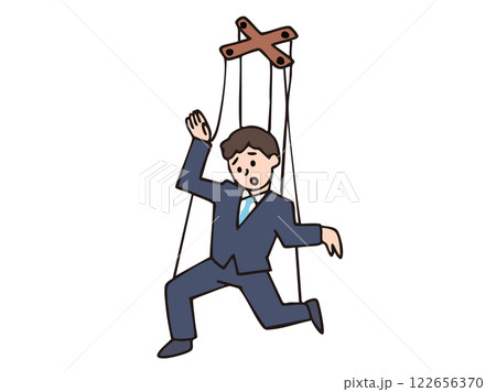 操り人形の働く男性 122656370