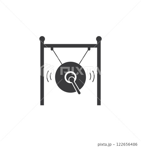 Gong with mallet hanging on a frame Gong with mallet hanging on a frame 122656486
