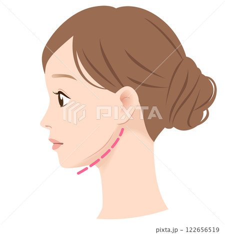 エラが張っていない女性の横顔 エラが張っていない女性の横顔 122656519