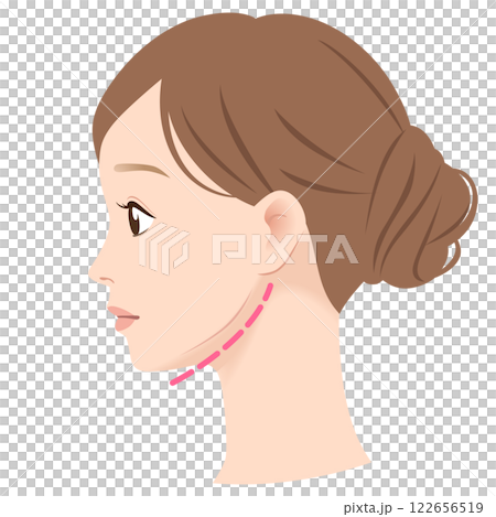 エラが張っていない女性の横顔 エラが張っていない女性の横顔 122656519