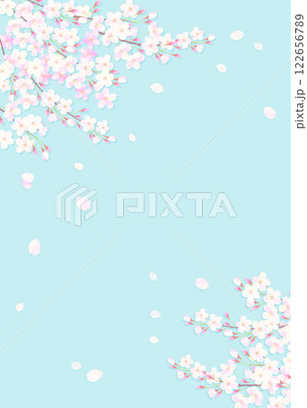 満開の桜のある背景イラスト 122656789