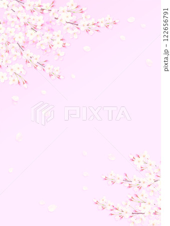満開の桜のある背景イラスト 122656791