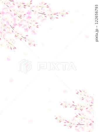 満開の桜のある背景イラスト 122656793