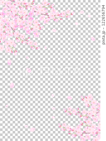 満開の桜のある背景イラスト 122656794