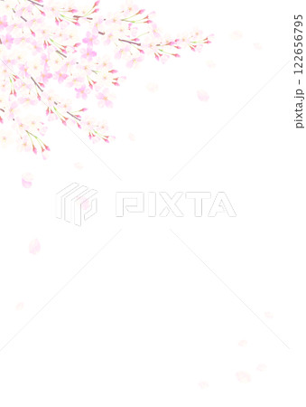 満開の桜のある背景イラスト 122656795