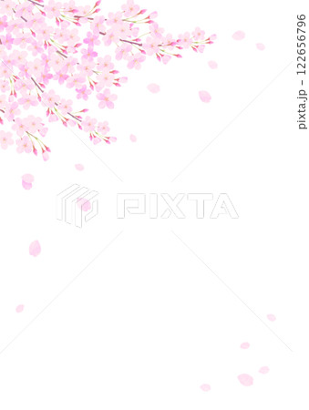 満開の桜のある背景イラスト 122656796