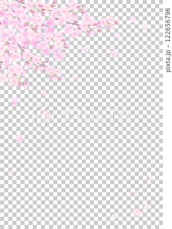 満開の桜のある背景イラスト 122656796