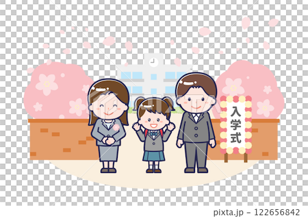 入學典禮的父母和孩子 122656842