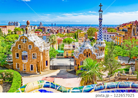 Barcelona. Gorgeous and amazing Park Guel . 122657025