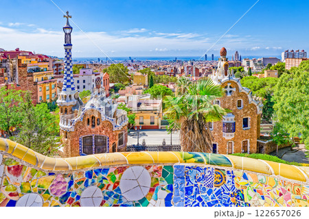 Barcelona. Gorgeous and amazing Park Guel . Barcelona. Gorgeous and amazing Park Guel . 122657026