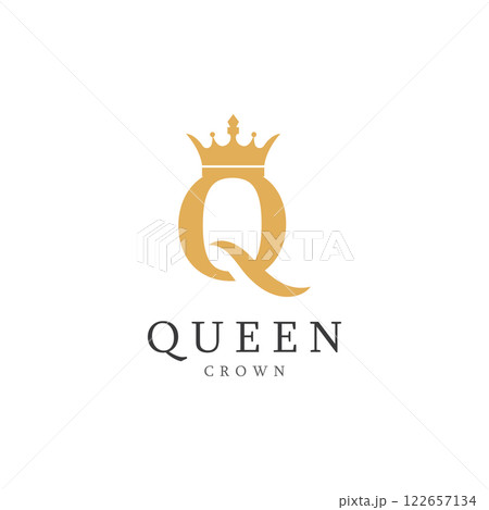 letter q crown logo for queen symbol 122657134