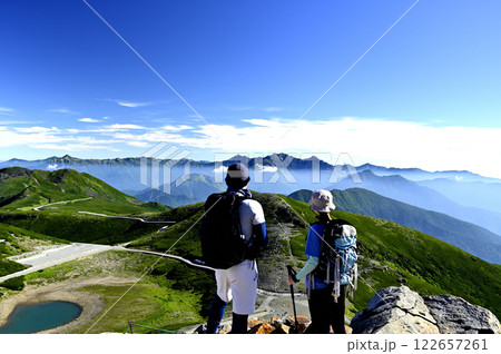 朝の乗鞍、富士見岳からの風景（撮影地：乗鞍、富士見岳） 122657261