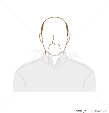 AGA：正面から見た薄毛のミドル男性 122657323