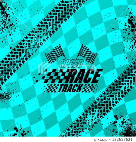 Tire track grunge blue racing background Tire track grunge blue racing background 122657621
