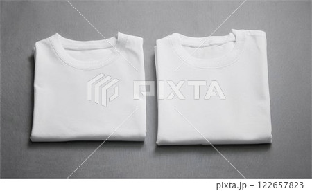 Tシャツ　白　衣類　ファッション　洋服　モックアップ　素材 122657823
