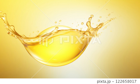 "スプラッシュな黄色の水滴のクローズアップ." "スプラッシュな黄色の水滴のクローズアップ." 122658017