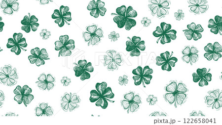Clover set, St. Patrick's Day. Hand drawn illustrations. Vector.	 122658041