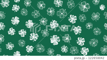 Clover set, St. Patrick's Day. Hand drawn illustrations. Vector.	 122658042