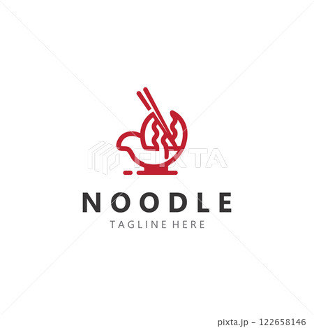 Noodles logo design template, fast food restaurant suitable for business related to ramen 122658146