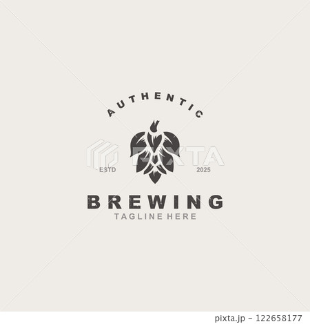 Brewery logo craft beer template design emblems beer cafe, bar, brewing company illustration 122658177