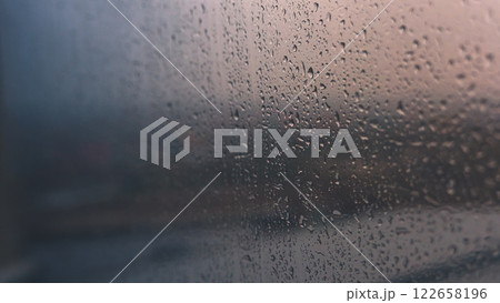 Rainy window view Rainy window view 122658196